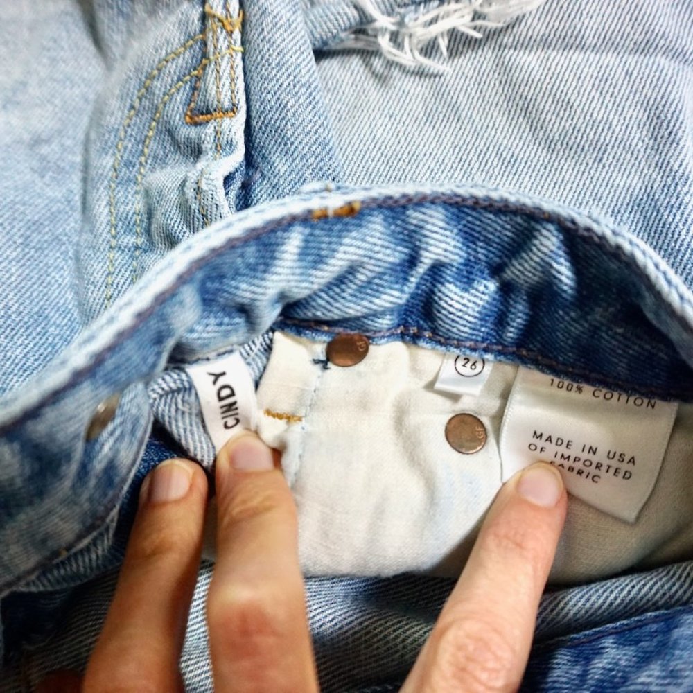 GRLFRND Light Wash Distressed Denim Jean Shorts - Picture 11 of 11